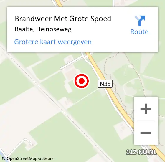 Locatie op kaart van de 112 melding: Brandweer Met Grote Spoed Naar Raalte, Heinoseweg op 27 november 2024 00:49