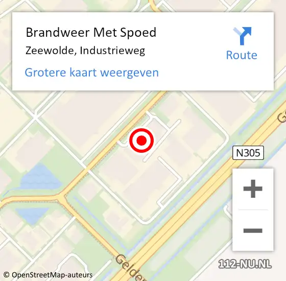 Locatie op kaart van de 112 melding: Brandweer Met Spoed Naar Zeewolde, Industrieweg op 27 november 2024 01:44