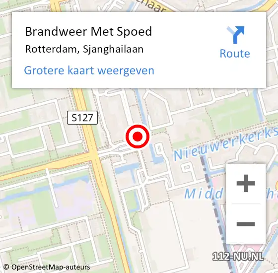 Locatie op kaart van de 112 melding: Brandweer Met Spoed Naar Rotterdam, Sjanghailaan op 27 november 2024 02:45