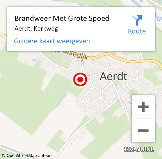 Locatie op kaart van de 112 melding: Brandweer Met Grote Spoed Naar Aerdt, Kerkweg op 27 november 2024 04:42