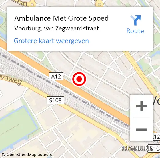 Locatie op kaart van de 112 melding: Ambulance Met Grote Spoed Naar Voorburg, van Zegwaardstraat op 27 november 2024 05:56