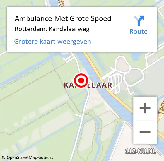 Locatie op kaart van de 112 melding: Ambulance Met Grote Spoed Naar Rotterdam, Kandelaarweg op 27 november 2024 05:58