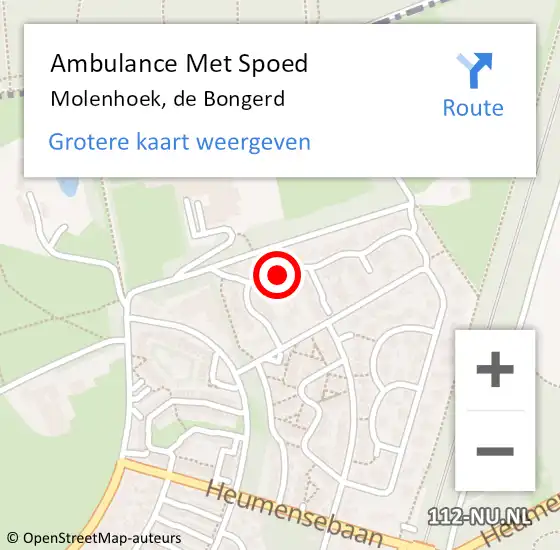 Locatie op kaart van de 112 melding: Ambulance Met Spoed Naar Molenhoek, de Bongerd op 28 oktober 2014 11:37