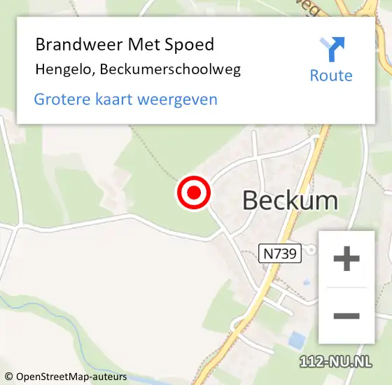 Locatie op kaart van de 112 melding: Brandweer Met Spoed Naar Hengelo, Beckumerschoolweg op 27 november 2024 08:34