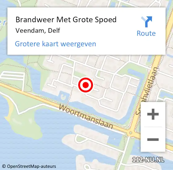 Locatie op kaart van de 112 melding: Brandweer Met Grote Spoed Naar Veendam, Delf op 27 november 2024 09:12