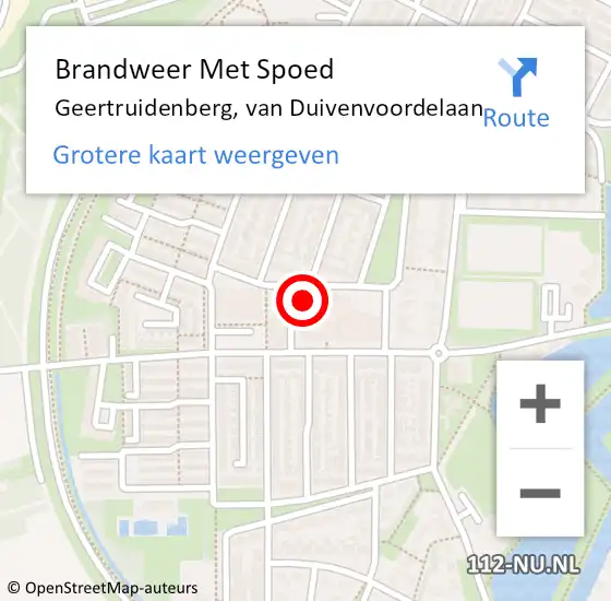 Locatie op kaart van de 112 melding: Brandweer Met Spoed Naar Geertruidenberg, van Duivenvoordelaan op 27 november 2024 09:44