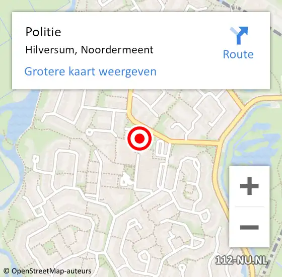 Locatie op kaart van de 112 melding: Politie Hilversum, Noordermeent op 27 november 2024 09:52