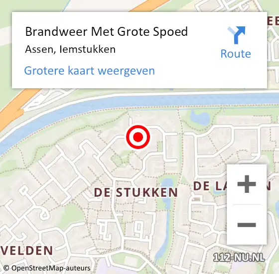 Locatie op kaart van de 112 melding: Brandweer Met Grote Spoed Naar Assen, Iemstukken op 27 november 2024 10:15