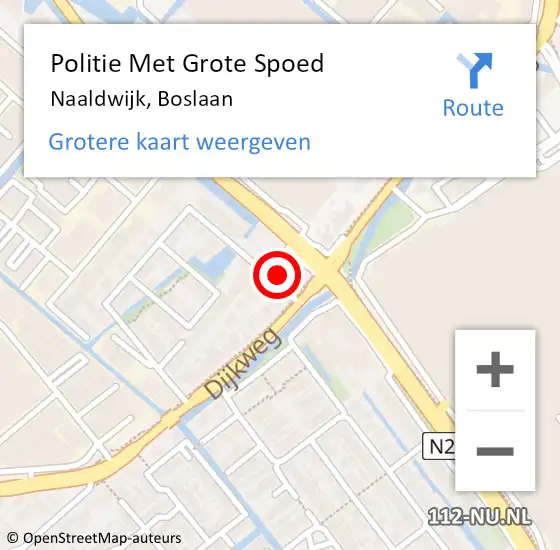 Locatie op kaart van de 112 melding: Politie Met Grote Spoed Naar Naaldwijk, Boslaan op 27 november 2024 10:39