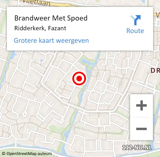 Locatie op kaart van de 112 melding: Brandweer Met Spoed Naar Ridderkerk, Fazant op 27 november 2024 11:27