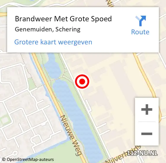 Locatie op kaart van de 112 melding: Brandweer Met Grote Spoed Naar Genemuiden, Schering op 27 november 2024 11:41