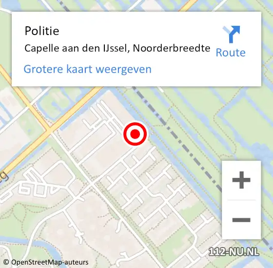 Locatie op kaart van de 112 melding: Politie Capelle aan den IJssel, Noorderbreedte op 27 november 2024 11:51