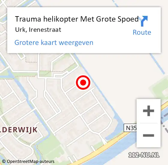 Locatie op kaart van de 112 melding: Trauma helikopter Met Grote Spoed Naar Urk, Irenestraat op 27 november 2024 12:31