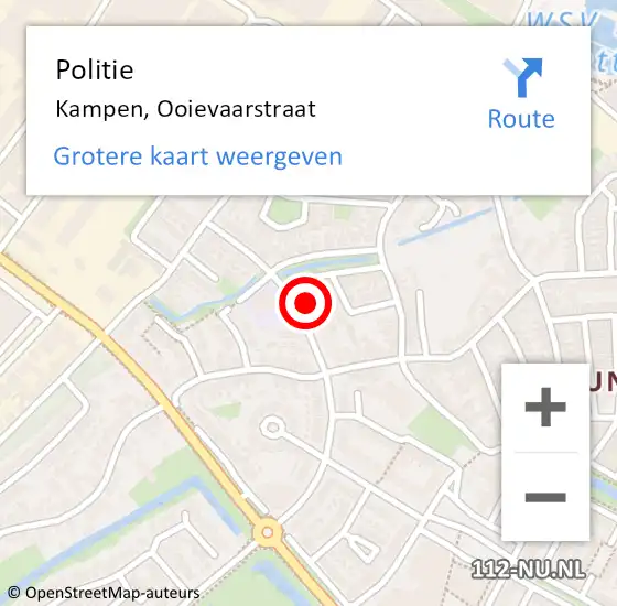 Locatie op kaart van de 112 melding: Politie Kampen, Ooievaarstraat op 27 november 2024 12:41