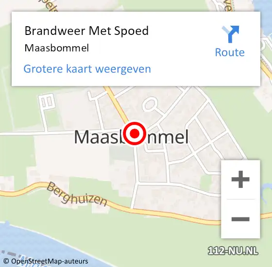 Locatie op kaart van de 112 melding: Brandweer Met Spoed Naar Maasbommel op 27 november 2024 13:09