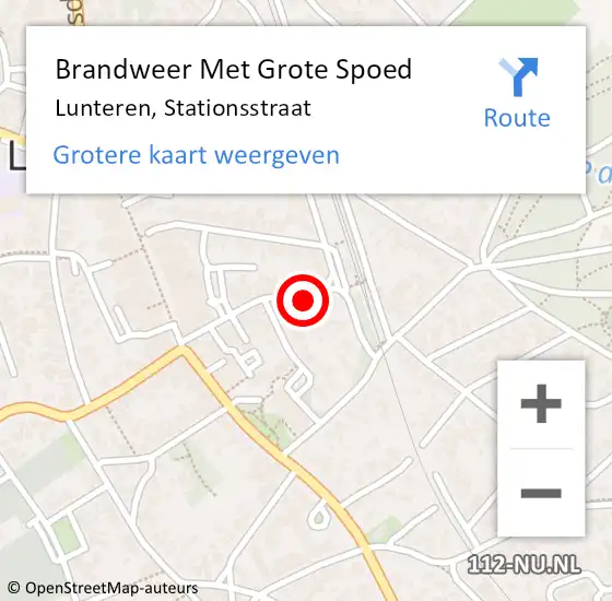 Locatie op kaart van de 112 melding: Brandweer Met Grote Spoed Naar Lunteren, Stationsstraat op 27 november 2024 13:25