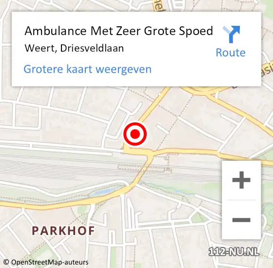 Locatie op kaart van de 112 melding: Ambulance Met Zeer Grote Spoed Naar Weert, Driesveldlaan op 27 november 2024 13:33