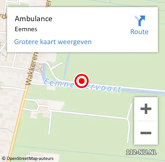 Locatie op kaart van de 112 melding: Ambulance Eemnes op 27 november 2024 13:39