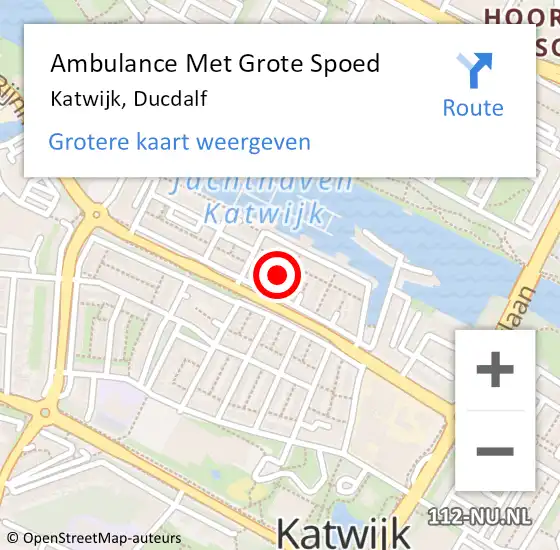 Locatie op kaart van de 112 melding: Ambulance Met Grote Spoed Naar Katwijk, Ducdalf op 27 november 2024 14:17