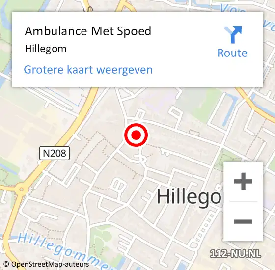 Locatie op kaart van de 112 melding: Ambulance Met Spoed Naar Hillegom op 27 november 2024 14:41