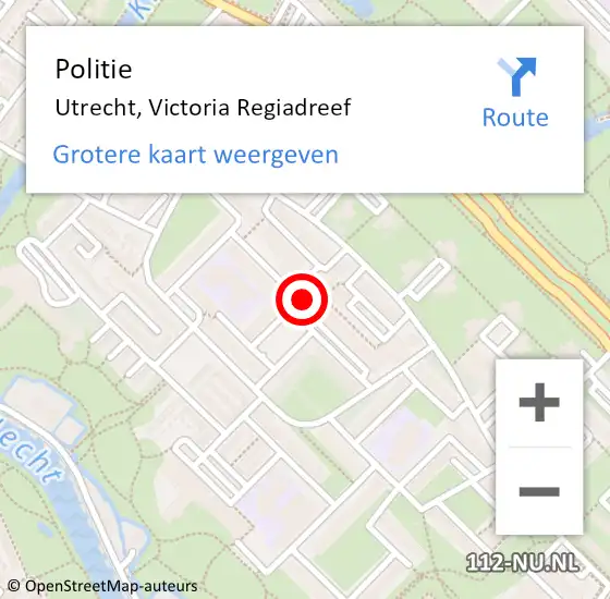 Locatie op kaart van de 112 melding: Politie Utrecht, Victoria Regiadreef op 27 november 2024 15:09