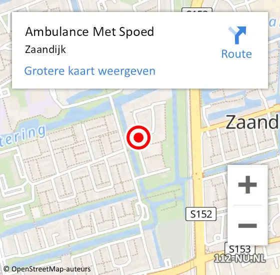 Locatie op kaart van de 112 melding: Ambulance Met Spoed Naar Zaandijk op 27 november 2024 15:32