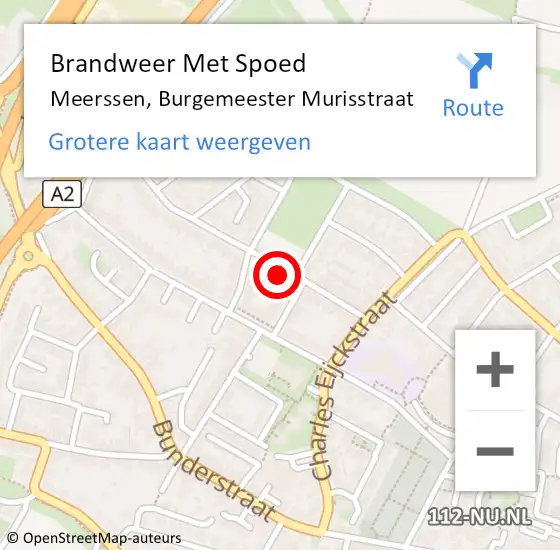 Locatie op kaart van de 112 melding: Brandweer Met Spoed Naar Meerssen, Burgemeester Murisstraat op 27 november 2024 15:33