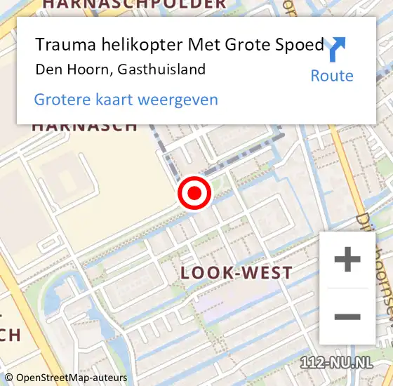 Locatie op kaart van de 112 melding: Trauma helikopter Met Grote Spoed Naar Den Hoorn, Gasthuisland op 27 november 2024 16:02