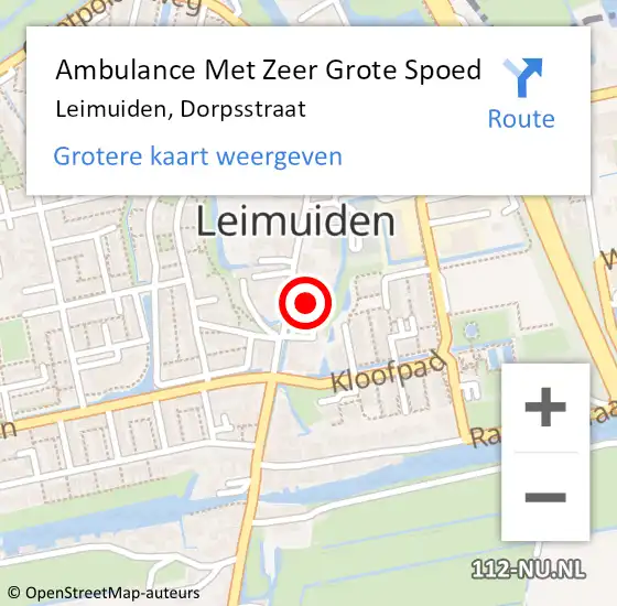 Locatie op kaart van de 112 melding: Ambulance Met Zeer Grote Spoed Naar Leimuiden, Dorpsstraat op 27 november 2024 16:10