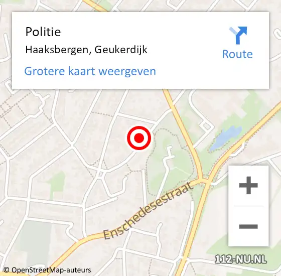 Locatie op kaart van de 112 melding: Politie Haaksbergen, Geukerdijk op 27 november 2024 16:54