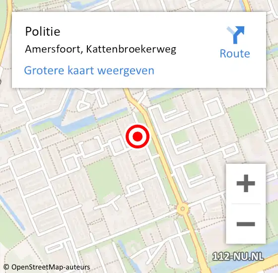 Locatie op kaart van de 112 melding: Politie Amersfoort, Kattenbroekerweg op 27 november 2024 17:37