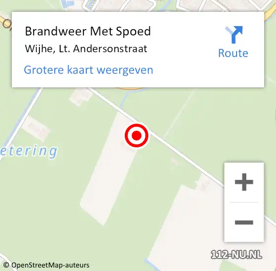 Locatie op kaart van de 112 melding: Brandweer Met Spoed Naar Wijhe, Lt. Andersonstraat op 27 november 2024 17:48