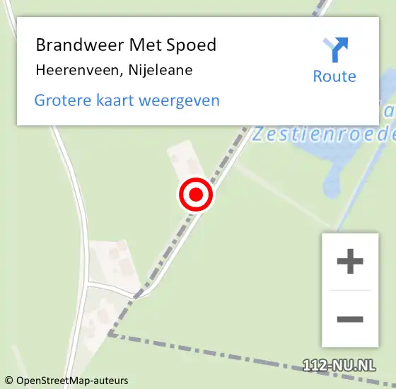 Locatie op kaart van de 112 melding: Brandweer Met Spoed Naar Heerenveen, Nijeleane op 27 november 2024 17:59