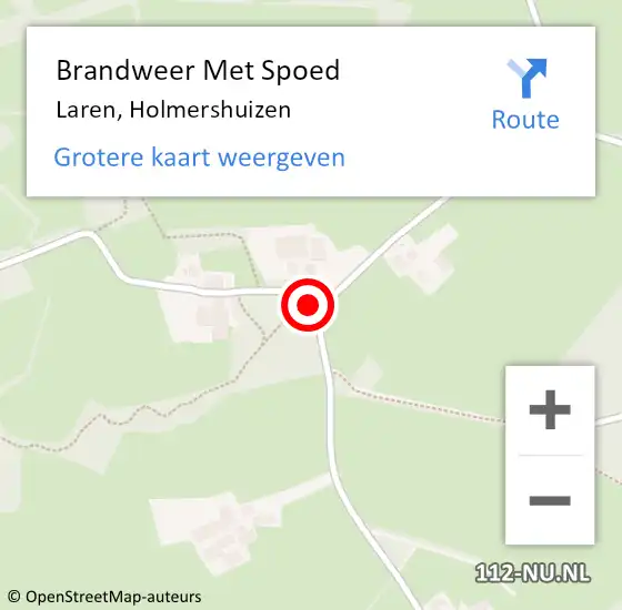 Locatie op kaart van de 112 melding: Brandweer Met Spoed Naar Laren, Holmershuizen op 27 november 2024 18:03