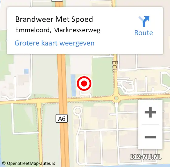 Locatie op kaart van de 112 melding: Brandweer Met Spoed Naar Emmeloord, Marknesserweg op 27 november 2024 18:04