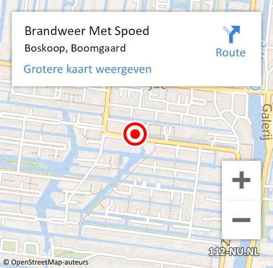 Locatie op kaart van de 112 melding: Brandweer Met Spoed Naar Boskoop, Boomgaard op 27 november 2024 18:09