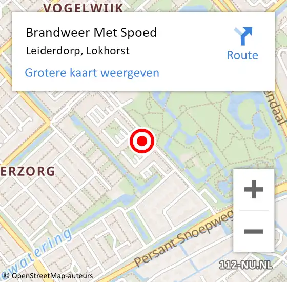 Locatie op kaart van de 112 melding: Brandweer Met Spoed Naar Leiderdorp, Lokhorst op 27 november 2024 18:22