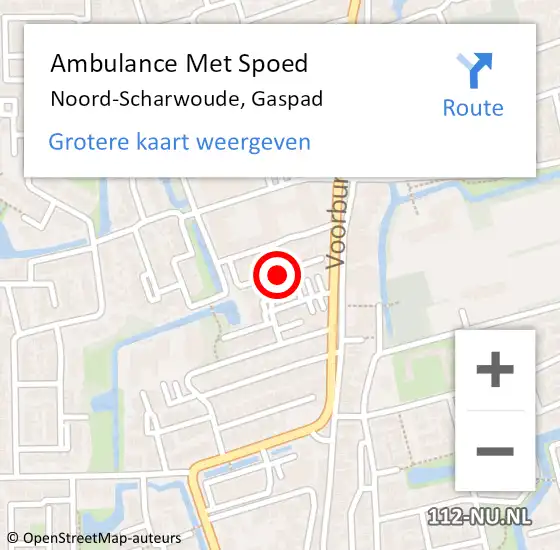 Locatie op kaart van de 112 melding: Ambulance Met Spoed Naar Noord-Scharwoude, Gaspad op 27 november 2024 18:24