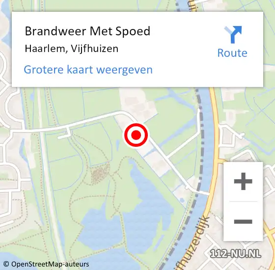 Locatie op kaart van de 112 melding: Brandweer Met Spoed Naar Haarlem, Vijfhuizen op 27 november 2024 18:25