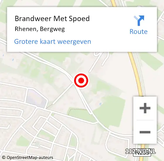 Locatie op kaart van de 112 melding: Brandweer Met Spoed Naar Rhenen, Bergweg op 27 november 2024 18:32