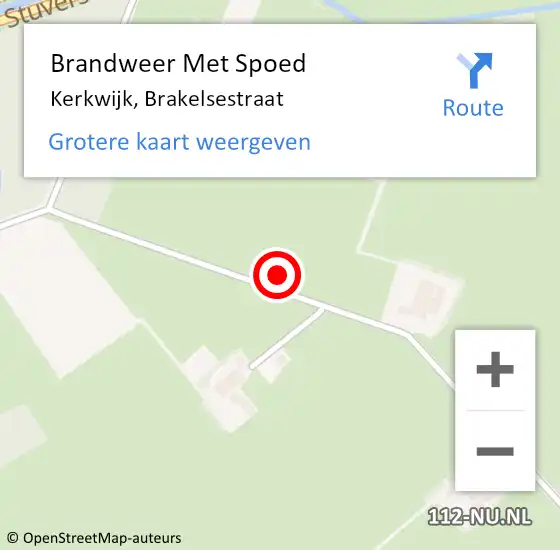 Locatie op kaart van de 112 melding: Brandweer Met Spoed Naar Kerkwijk, Brakelsestraat op 27 november 2024 18:38