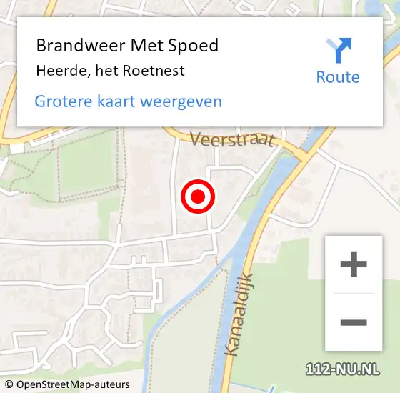 Locatie op kaart van de 112 melding: Brandweer Met Spoed Naar Heerde, het Roetnest op 27 november 2024 18:38