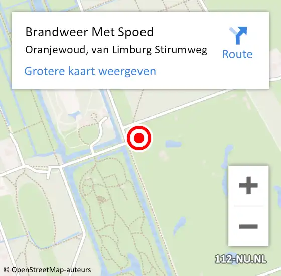 Locatie op kaart van de 112 melding: Brandweer Met Spoed Naar Oranjewoud, van Limburg Stirumweg op 27 november 2024 18:43