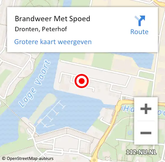 Locatie op kaart van de 112 melding: Brandweer Met Spoed Naar Dronten, Peterhof op 27 november 2024 18:44