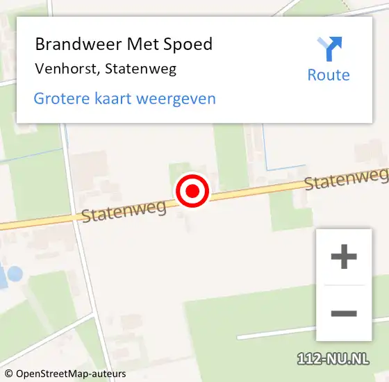 Locatie op kaart van de 112 melding: Brandweer Met Spoed Naar Venhorst, Statenweg op 27 november 2024 18:56