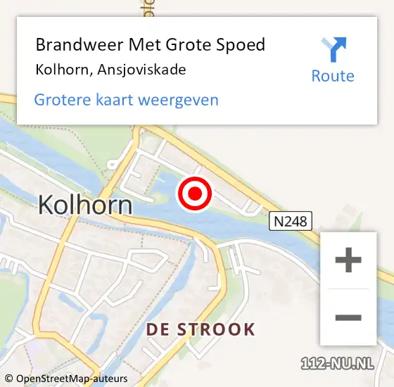 Locatie op kaart van de 112 melding: Brandweer Met Grote Spoed Naar Kolhorn, Ansjoviskade op 27 november 2024 19:00