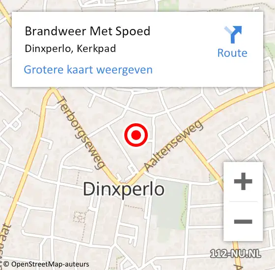 Locatie op kaart van de 112 melding: Brandweer Met Spoed Naar Dinxperlo, Kerkpad op 27 november 2024 19:00