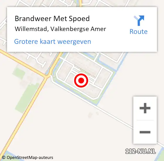 Locatie op kaart van de 112 melding: Brandweer Met Spoed Naar Willemstad, Valkenbergse Amer op 27 november 2024 19:00