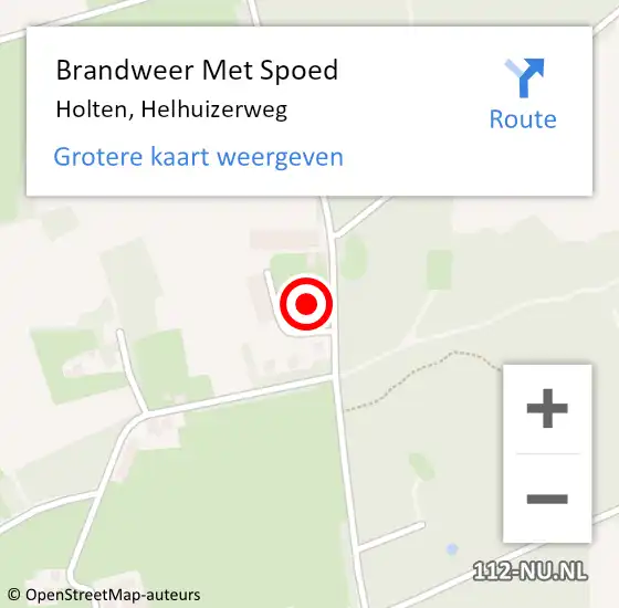 Locatie op kaart van de 112 melding: Brandweer Met Spoed Naar Holten, Helhuizerweg op 27 november 2024 19:14