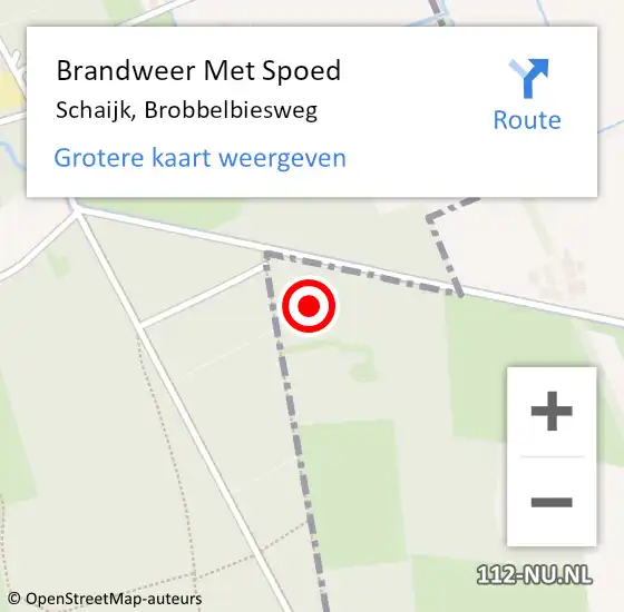 Locatie op kaart van de 112 melding: Brandweer Met Spoed Naar Schaijk, Brobbelbiesweg op 27 november 2024 19:15